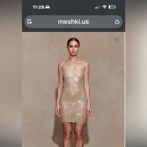 Jasmyn
Hot Fix Mini Dress With Mesh Back - Nude